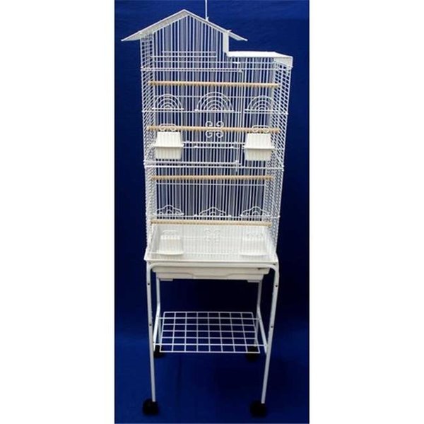 Yml YML 6894-4814WHT Villa Top Small Bird Cage with Stand in White 6894_4814WHT